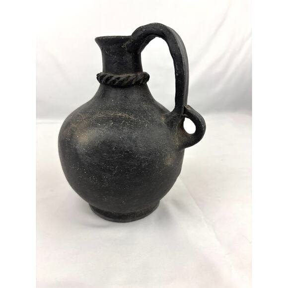 Vintage Handmade Mexican Pottery Pitcher 7" Primitive Style Jug 1970s - Picture 2 of 15